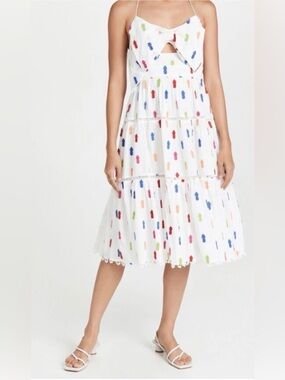Farm Rio for Anthropologie Summer Midi Dress with Pineapple Print, Size XL